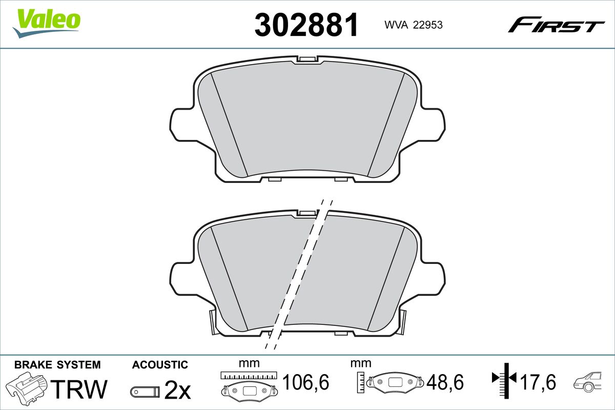 VALEO Fékbetét, mind 302881_VALEO